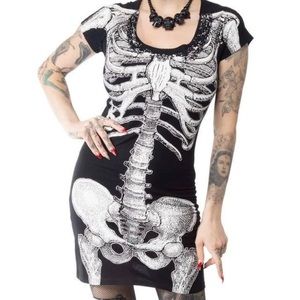 Kreepsville 666 classic skeleton bone dress - Halloween.  Cosplay. Comicon, goth